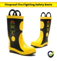 Fireproof Fire Fighting Safety Boots High temperature resistant waterproof fireman Footwear Rubber protection with anti-collision performance. 