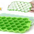 Ice Cube Tray with Silicon Ice Mold Trays Flexible Silicone Honeycomb Design 37 Cavity Ice Cube Tray with Lid Multicolor. 