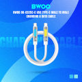 BWOO BO-X325C-C Type-C to Type-C PD 240W 1.2 Meter Skin Friendly Liquid Silicone Aroma Therapy with RGB Light Charging & Data Cable.