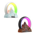 GC USB Night Light With Clock Alarm Function 15W Wireless Fast Charging Touch Control Colorful Volcano Crack Atmosphere Light Work With Alexa.