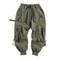 Ribbons Hop Tactical Cargo Pants Men's Casual Letter Embroidery Streetwear Dance Sport Pencil Pants Male Trousers.