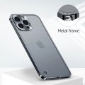 Luxury Electroplated Metal Frame For IPhone 13 12 11 Pro Max 12Pro 13Pro Acrylic Back Plate Lens Protective Cover Phone Case Outlier Aeuinv.