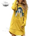 Hoodies Women Sweatshirt Dress Solid Autumn Winter Warm Loose Oversized Hoodie Female Pullover Long Length. 