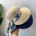 Small fresh bohemian shade sunscreen straw hat women's summer seaside vacation play bow duck tongue equestrian hat.
