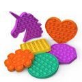 【KuaKe Mall】(NEW) Pop it Bubble Fidget Sensory Push Unicorn Flower Heart Purple Large Toy Reliever Relief Toys Needs Classroom.