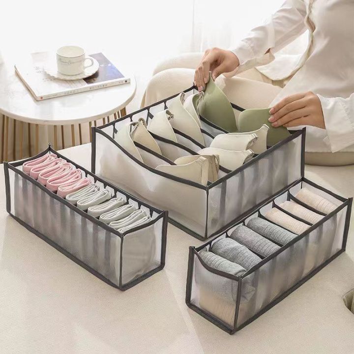 Household Underwear Bra Socks Storage Net Box Multi Lattice Separation Storage