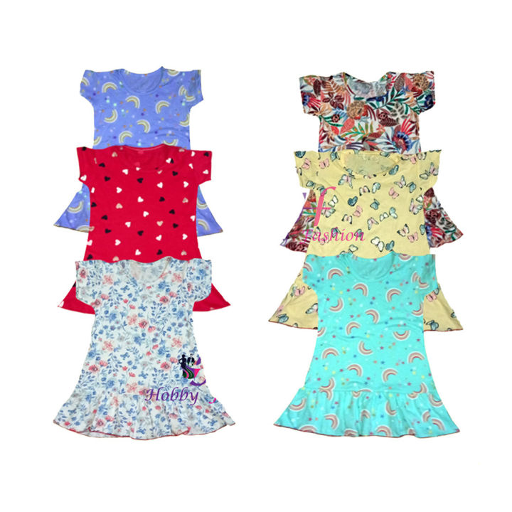 6%20Pieces%20Multicolor%20Girls%20Frock%20By%20Any%20color%20-%20Image%202