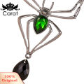 Spider-Shaped Faux Gem Necklace Earrings Ring Alloy Exaggerated Women Halloween Ornament Party Jewelry. 