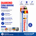 Diamond China Marking Pencils Multicolour 12 Pcs.