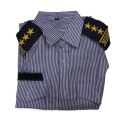 Men Formal Stripe Cotton Security Guard Shirt - Security Staff-Men's Security Guard uniforms for Guards with bach, solder, logo. 