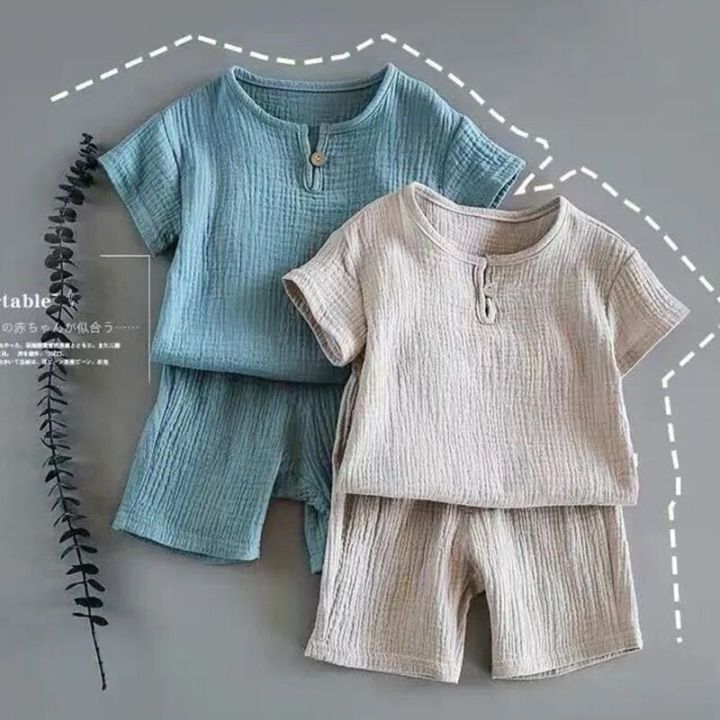 1%20to%208%20Years%202PCS/Set%20Boys%20Girls%20Clothing%20Sets%202022%20Summer%20Baby%20Girls%20Clothes%20Cotton%20And%20Linen%20Retro%20Kids%20Children%20Clothes%20Suits%20-%20Image%204