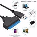USB 3.0 to SATA Adapter Cable 22 pin For 2.5 inch HDD SSD Adapter Hard Disk Converter Laptop With Extra Power Data Cable. 