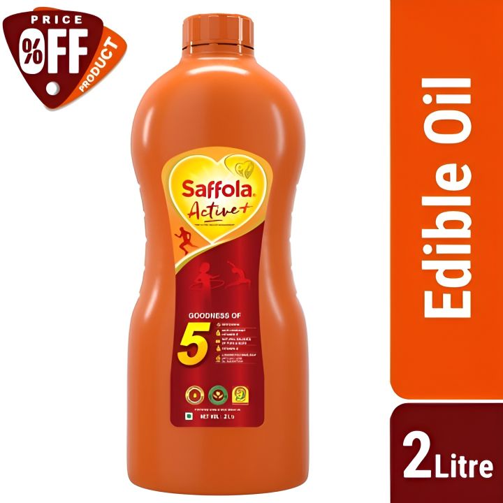 Saffola Active Oil Fortified Edible Rice Bran Oil - 2 Litre