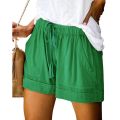 Womens Comfy Drawstring Shorts Solid Plus Size Splice Casual Shorts Elastic Waist Pocketed Loose Shorts шорты женские 2023 New.