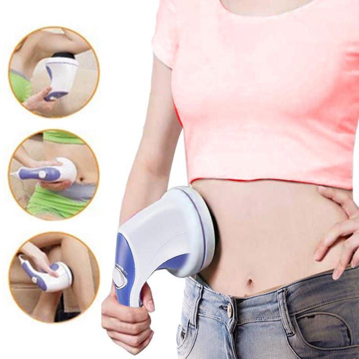 Relax Tone Spin Body Massager With 5 Headers Relax Spin Tone Slimming Lose Weight Burn Fat Full Body Massage Device