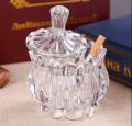 Glass Bowl with Lid Multipurpose Decorative Item Serving Fruit Dry Fruits Chocolates Snacks Pickle Dessert Tea.