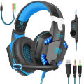 KOTION EACH G2000 LED Light Gaming Headset with Noise Cancelling Mic and 3D Surround Sound for PC, PS4, USB Connectivity - Black. 