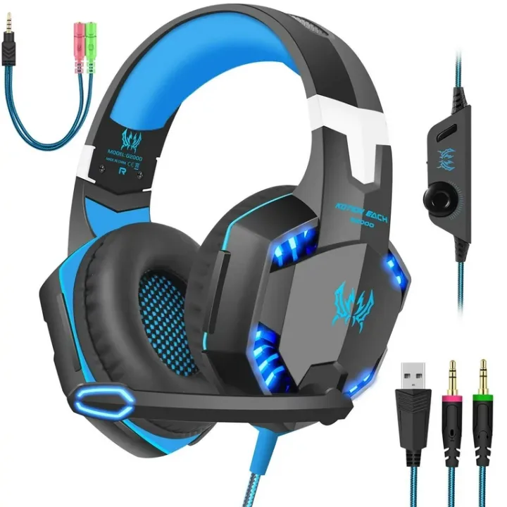 KOTION%20EACH%20G2000%20LED%20Light%20Gaming%20Headset%20with%20Noise%20Cancelling%20Mic%20and%203D%20Surround%20Sound%20for%20PC,%20PS4,%20USB%20Connectivity%20-%20Black%20-%20Image%202