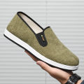 Mugwort cloth shoes corduroy suede old Beijing cloth shoes men's slip-on single shoes breathable wholesale breathable black cloth shoes men's shoes. 