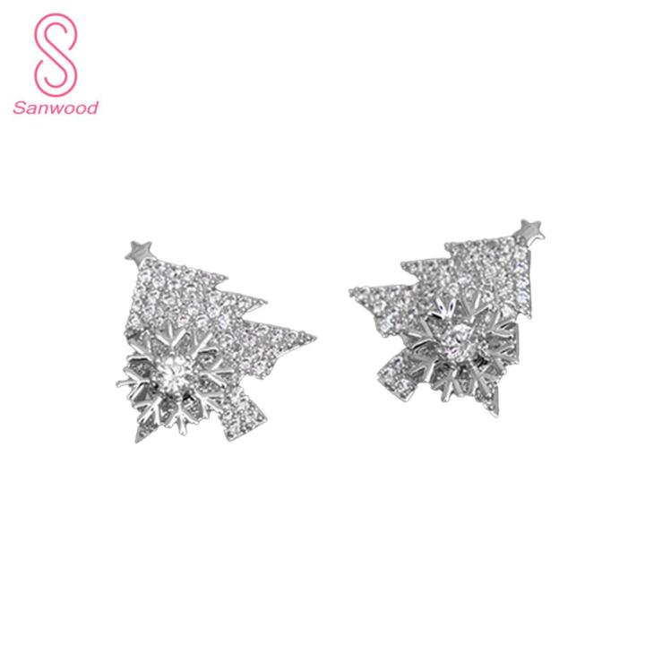 Stud Earrings Shiny Christ Snowflake Ear Studs Fashion Jewelry