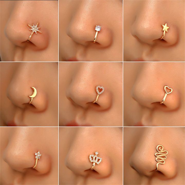 【Great Selection】 Women and Girls Nose Cuff Clip-on Nose Ring Clip-On Nose Ring Non-Piercing African Nose Cuff Nose Ring Cuffs
