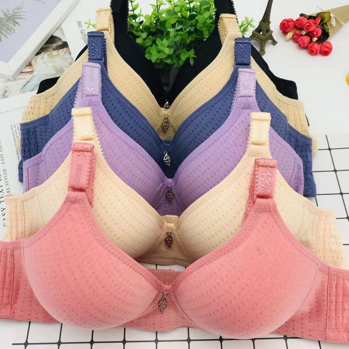 Bras ব্রা Plus size 46 cotton mom bra no rim bra bamboo charcoal middle-aged and elderly thin cotton bra factory direct batch