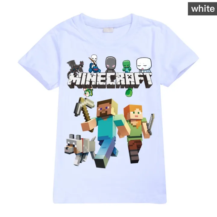 Minecraft%20Boys%20and%20Girls%20Short%20Sleeve%20T%20T-shirt%20844%20Cartoon%20Animation%20Children's%20Clothing%20-%20Image%202