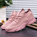 School Girls Shoes New Flying Woven Mesh Sneakers Flat Versatile Korean Edition Women's Casual Shoes Autumn New Running Shoes.