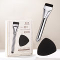 Flat-head Foundation Brush Black Makeup Puff Blender Sponge Ultra-thin Head Traceless Concealer Applicator Tool.