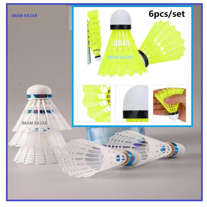 Shuttlecork Plastic Badminton Shuttlecocks Cork 6Ps | Daraz.com.bd