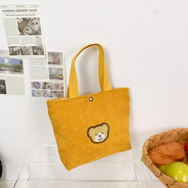 Little%20bear%20picture%20Mini%20lunch%20bag%20Adorable%20corduroy%20Corduroy%20handbag%20Schoolgirl%20cute%20bag%20for%20School%20lunch%20Office%20lunch%20Picnic%20Daily%20use%20Gift%20for%20girls%20-%20Image%203