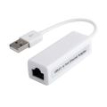 USB 2.0 Fast Ethernet Adapter 10 / 100 Mbps Lan Card - White. 