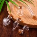 50 Pieces Small Mini Glass Jars Bottles with Cork Stoppers 5 Shapes Tiny Wishing Drifting Bottle Crafts DIY Projects. 