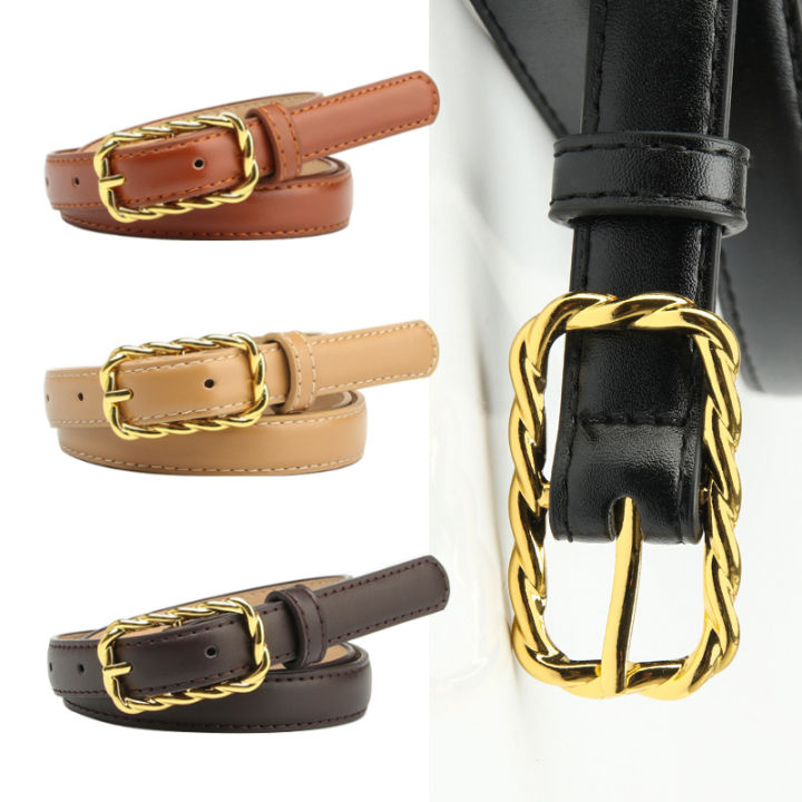 Stylish Square Buckle Women's Belt Solid Color Adjustable Jeans