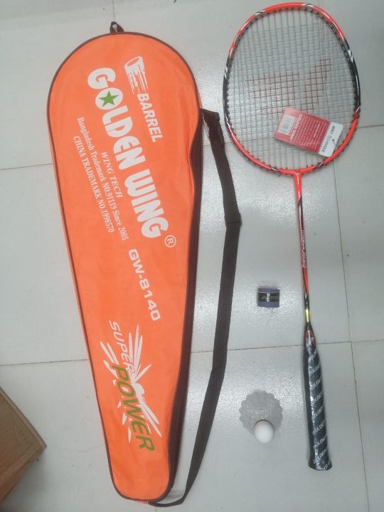 Golden Wing GW- 8140 Multicolor badminton Single Racket With Shuttlecocks and Grip Free