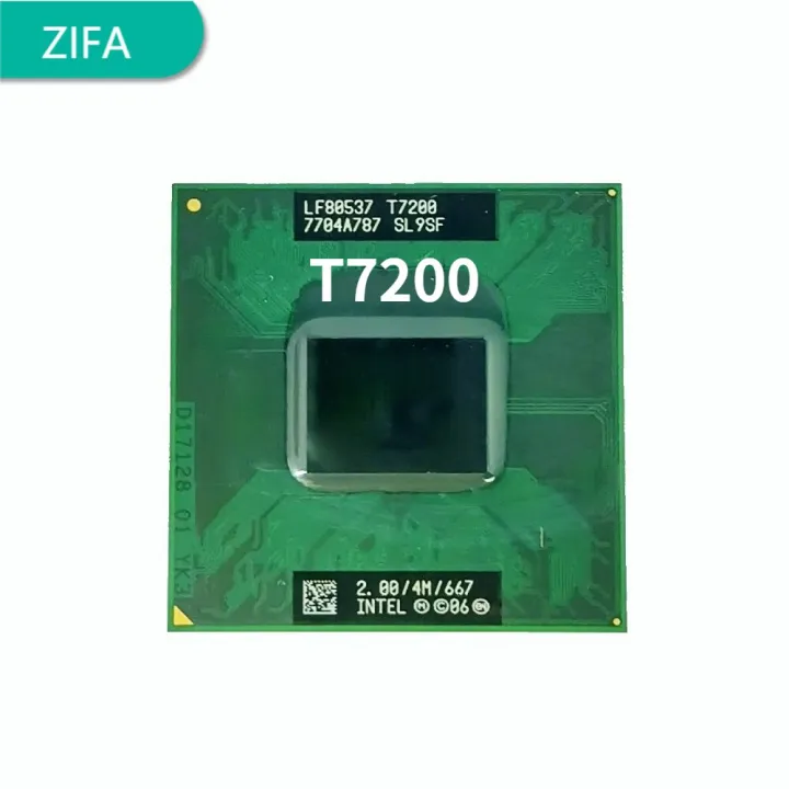 Intel Core 2 Duo T7200 SL9SF 2.0 GHz Dual-Core Dual-Thread CPU Processor 4M 34W Socket M/ mPGA478MT.