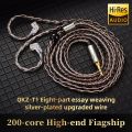 QKZ T1 Earphone Cable QDC Type Copper Silver-plated Upgrade Cable 3.5mm Wired Headphones For KZ ZSN PRO ZS10 pro EDX TRN CCA.