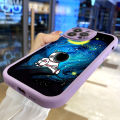 Hontinga for Realme 5 5i 5S 6i Back Cover PU Leather Moon Astronaut Case Soft Silicone Edge Phone Cases. 