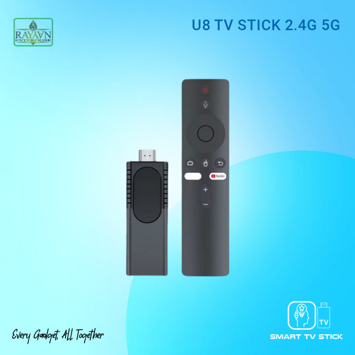 U8 TV Stick 2.4G 5G Dual WIFI Android Smart Free Tv with voice remote