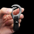 Titanium Alloy Cowhide Leather Keychain Waist Belt Buckle Car Key Holder NOVO. 