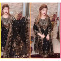Unstitched Cotton Afsan Print Three Piece For Women - 3 Pice Dress. 