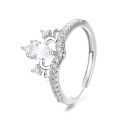 Xiaohongshu has the same style of fugitive princess crown ring, female opening, adjustable high-end niche design sense wedding ring.