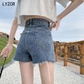 Ripped Jeans Shorts Women Summer Loose Denim Wide Leg Shorts For Women with Belt Harem Ladies Jeans Short Causal New. 