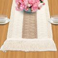 Farmhouse Boho Table Runner, for Dining Table Decoration 180cm. 