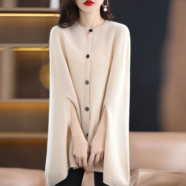 AW22%20100%25%20Cashmere%20Round%20Neck%20Sleeveless%20Knit%20Top%20Cape%20Cardigan%20Coat%20Loose%20And%20Lazy%20-%20Image%205