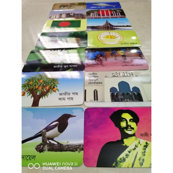 National Symbols of Bangladesh Flashcards pictures for kids- 36 Pcs
