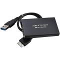 Portable USB 3.0 external msata ssd converter adapter enclosure case black. 