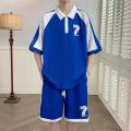 Boys Summer New Casual Suit Teen Trend Loose All-MatchingpoloShirt Two-Piece Set Male.