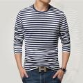 Navy style long-sleeve shirt men T-shirt o-neck stripe t shirt men shirt navy vintage basic 95% cotton shirt.