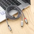 CASIFY G1 RCA Cable HiFi Stereo 2RCA to 3.5mm Male to Male Audio Cable Cord AUX RCA Jack 3.5 Y Splitter for Amplifiers Audio Home Theater Cable RCA for Speakers iPod MP3 Playerr. 